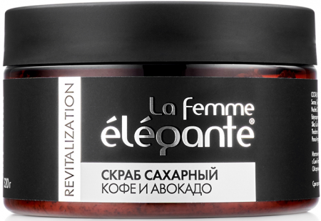 Скраб сахарный Кофе и авокадо, 320 г / La femme élégante